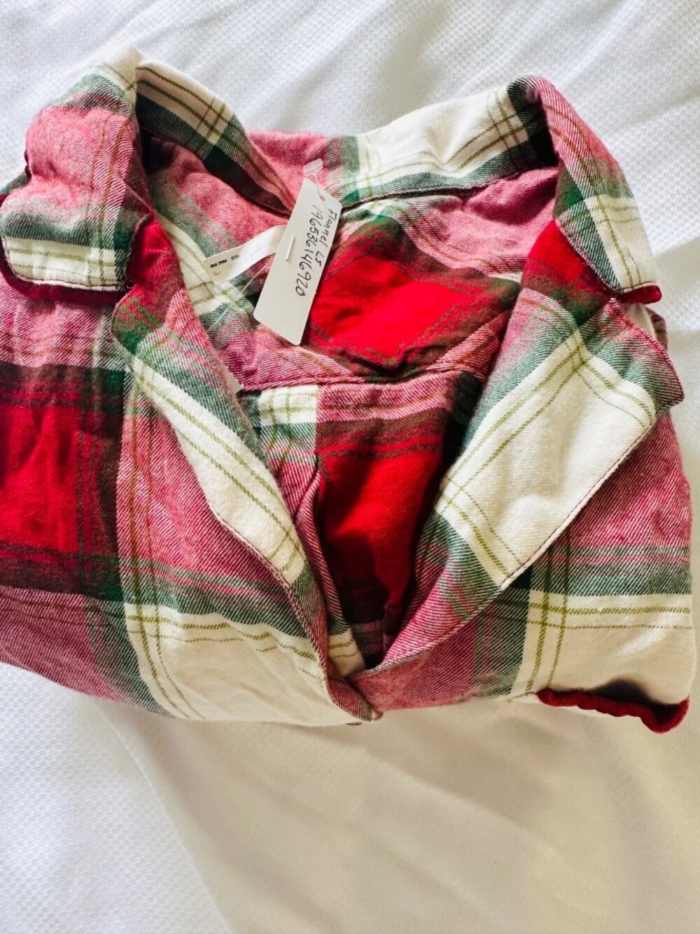 NWT Soma Red Plaid Flannel Button-Up Long Sleeve Pajama Set Womens S Cozy Winter